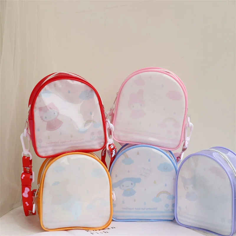 Kawaii Sanriod аниме периферийный плащ-рюкзак серия Mymelody Kuromi Kitty Cinnamoroll Pvc болевая сумка