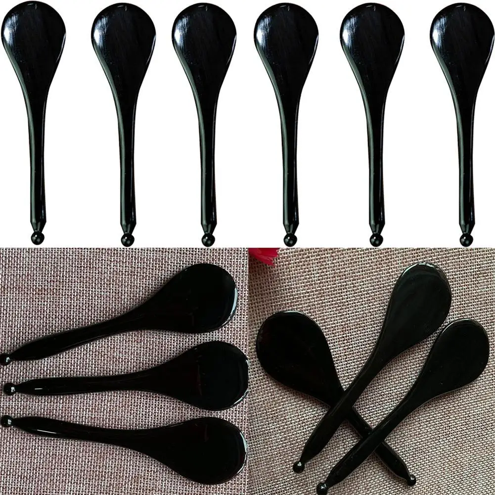 

Natural Black Horn Gouache Scraper Reflexology Deep Tissue Massage Tool Relaxing Eye Meridian Gua Sha Tool