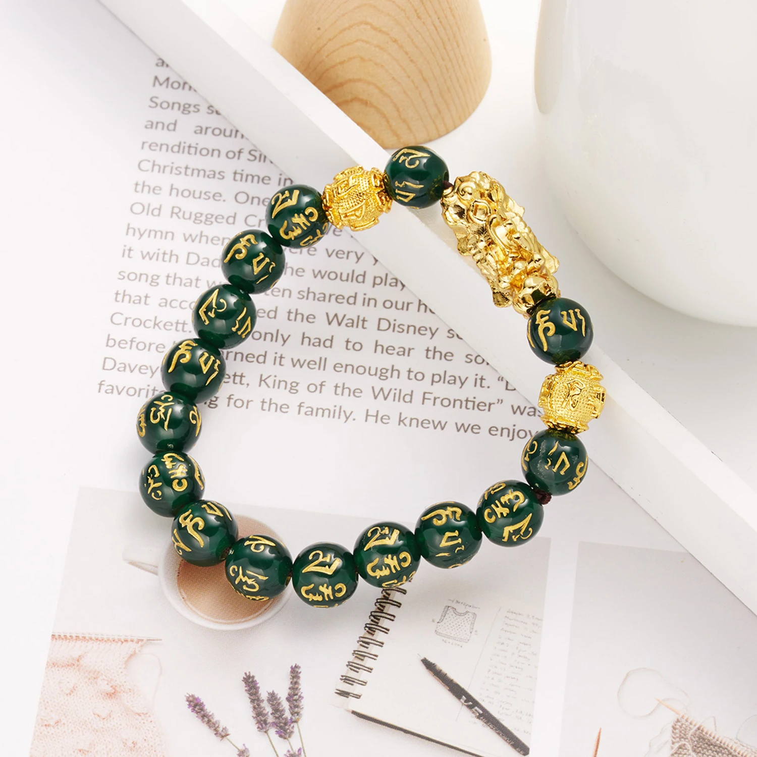 Браслет фэн-шуй для мужчин и женщин удачи богатство Будда черный обсидиановый