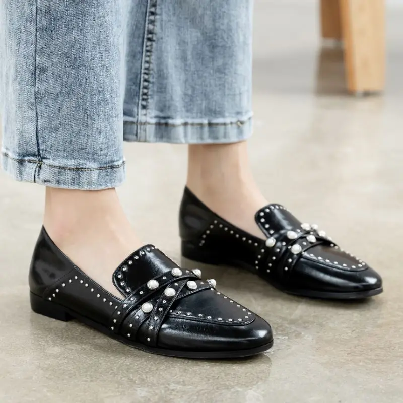 Taoffen/Женская обувь из натуральной кожи на плоской подошве вечерние офисные туфли