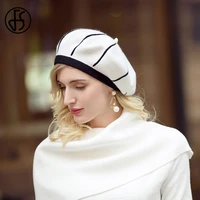 fs 100 wool women berets for autumn winter white french artist hat vintage girls painter hats beret femme female warm cap 2020