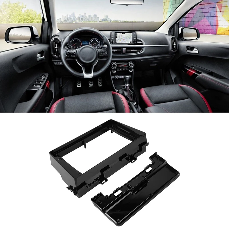 

9-дюймовая Автомобильная панель для Kia PICANTO Morning 2018-2019, радиоплеер, автомобильная рама DVD, аудио адаптер, комплекты отделки для приборной панел...