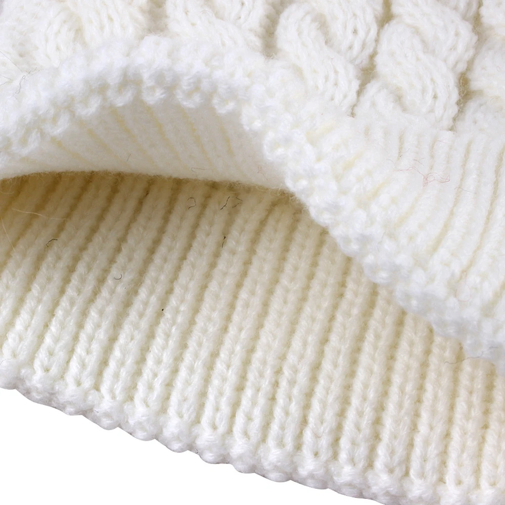 Шапка-бини гетры комплект для младенцев малышей детей Зимняя Теплая Вязаная с