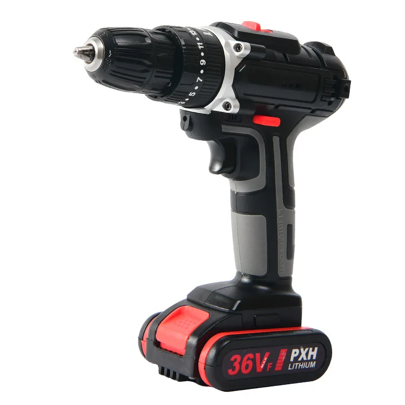 

Электрическая отвертка 36 В, Беспроводная электрическая дрель, ручная с 2 литиевыми батареями 28 нм, бытовой электрический шуруповерт, электр...