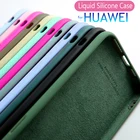 Жидкий силиконовый чехол для HUAWEI P30, P40 Lite, Pro, Nova 7i, 5T, микроволокно + резиновый чехол, Honor 30i, 30, 8X, 10 Lite, 20 Pro