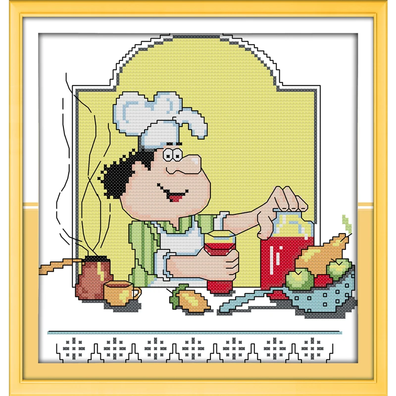 Joy Sunday горячая Распродажа смешная кухонная вышивка крестиком с напечатанной