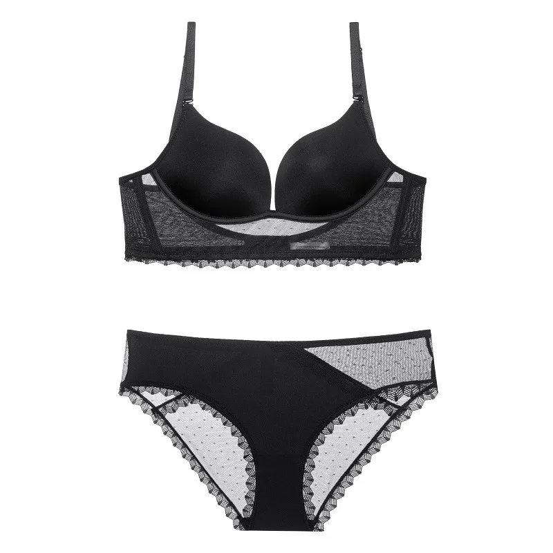 

2021 new U-shaped large open back bra invisible no steel ring bra sexy gathered beautiful back underwear women's suit