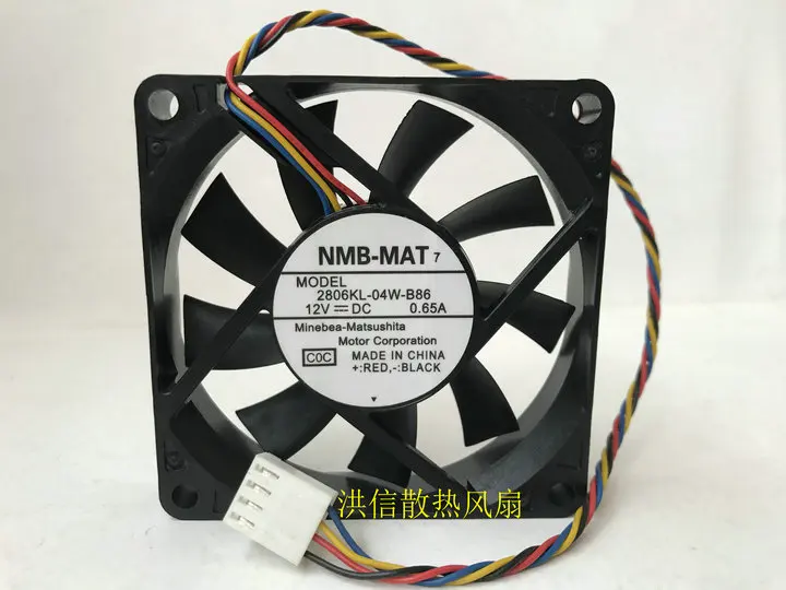 

Новый оригинальный 7015 2806kl-04w-b86 DC12V 0.65a 4-проводной охлаждающий вентилятор