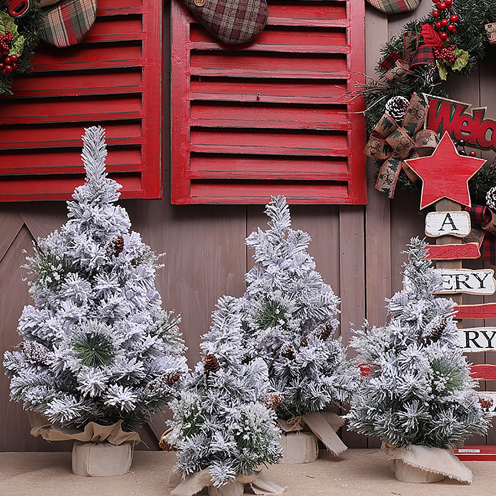 

Искусственная Рождественская елка, сосна, снег, украшение для дома, новогодний подарок, большой скандинавский Флокированный декор для торг...