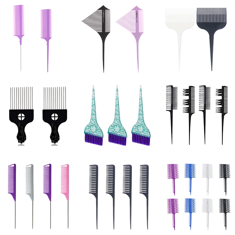 

1/2PCS Profession Weaving Highlighting Foiling Hair Comb Tail Pro-hair Dyeing Comb Weaving Cutting Combs Hair Brush for Hair