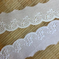 5 yards 4cm width white cotton lace trims for costume dress trimmings ribbon applique strip diy sewing lace fabric