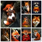Алмазная живопись, лиса 5D, DIY искусство, полная вышивка, наборы для вышивки крестиком, животные, вышивка, домашний декор для ребенка