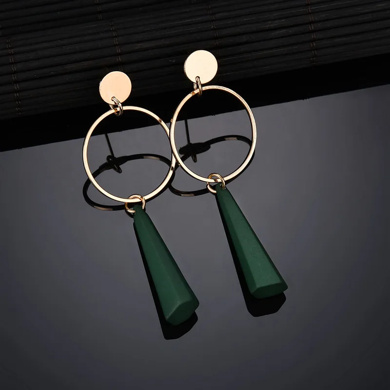 Треугольные деревянные длинные серьги сексуальные геометрические ювелирные