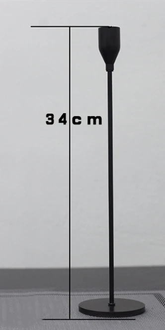34cm black 1 шт. Креативные Свадебные подсвечники, вечерние подсвечники для дома, гостиной, 4 цвета - Цвет: 34cm black