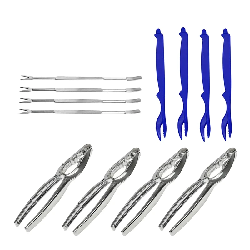 

HOT-12Pcs Seafood Tools Crab Crackers Nut Cracker Forks Set Opener Shellfish Lobster Leg Sheller Kitchen Accessories