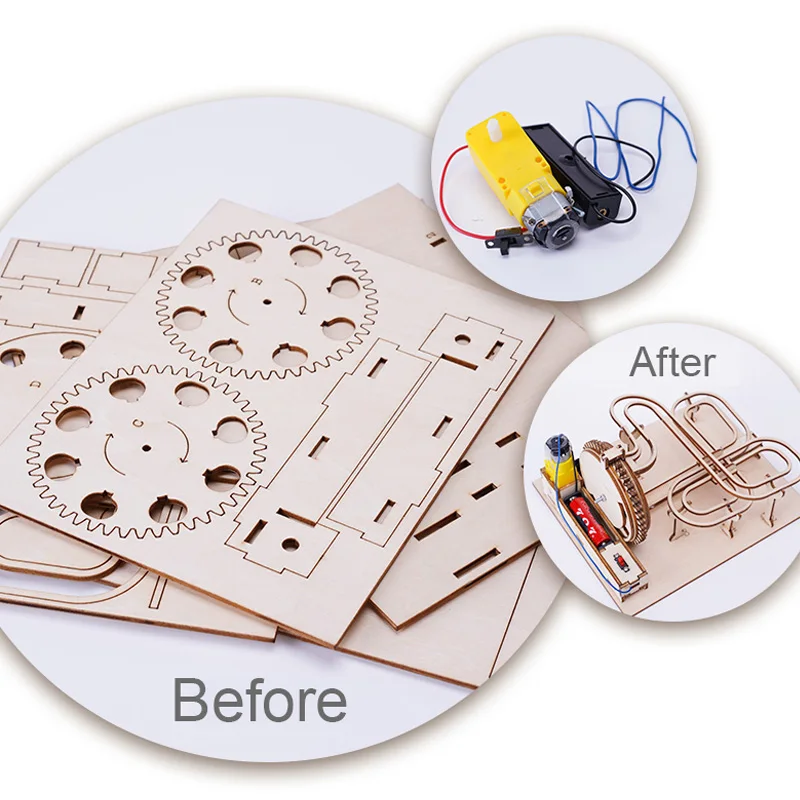 Мраморная деревянная головоломка DIY строительные блоки сборочная модель игрушки