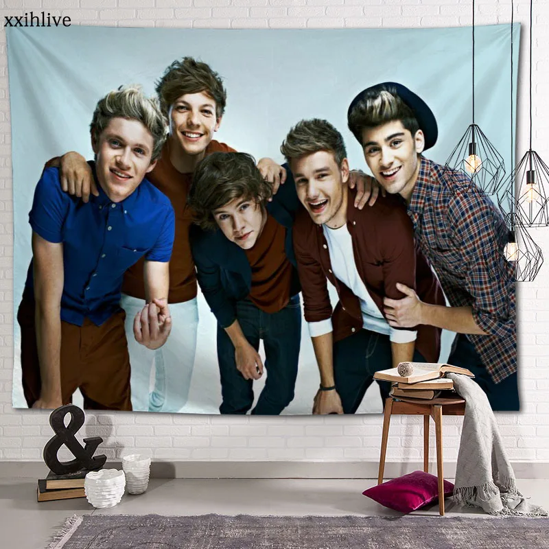 

Customized One Direction Hanging Fabric Background Wall Covering Home Decoration Blanket Tapestry Bedroom,Living Room Wall Decor