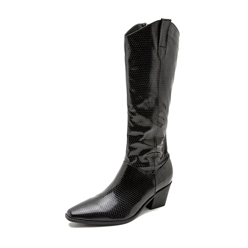 

Corporis big size 36-43 hot slae new thick high heels shoes square toe knee high boots zip classic women boots 2020 new