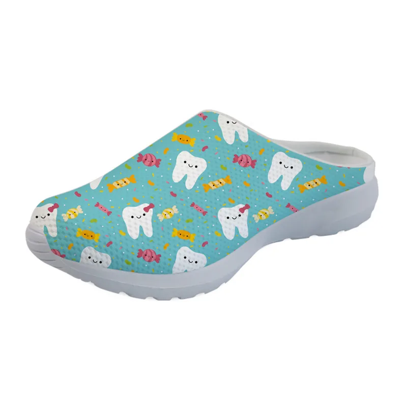 FORUDESIGNS Cartoon Nurse Pattern Sandals Women Slipper Female Summer Shoes for Ladies Sandalias Mujer Women's Flats Mesh - Цвет: YQ2366CA