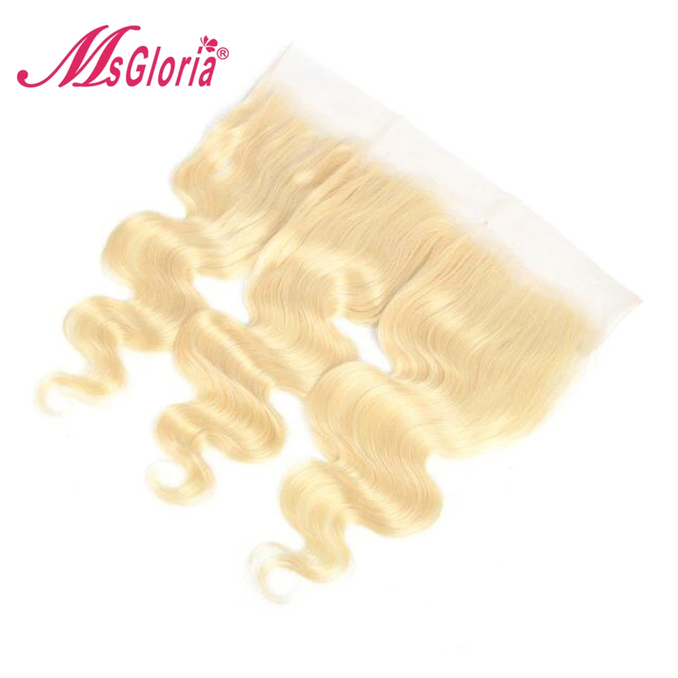 13*6 кружева фронтальное закрытие тела волна 613 блонд прозрачное кружево Remy