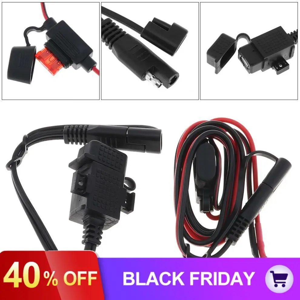 12 V-24 V DC 5V 2.1A ПВХ SAE USB Водонепроницаемый для телефона на мотоцикл Зарядное устройство адаптер с удлиняющей деталью) Конская сбруя и круглый стержень