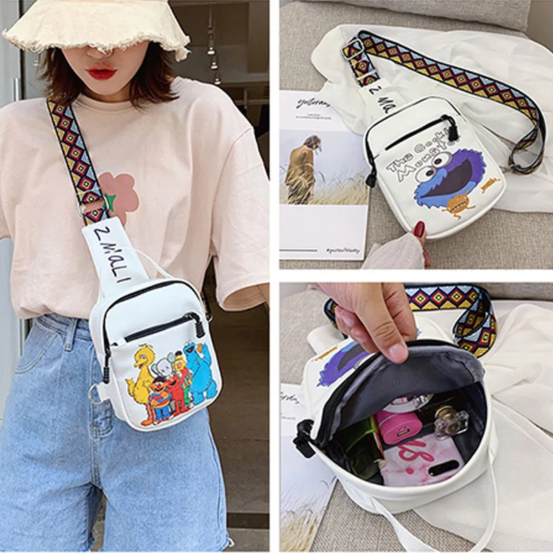 Мини сумки на плечо с мультяшным принтом Повседневная Уличная сумка грудь для