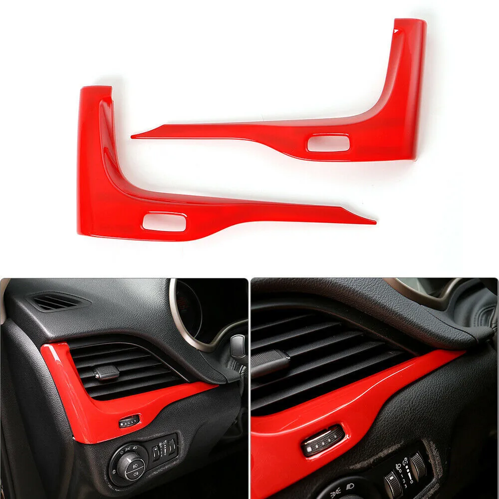 

2Pcs Air Vent Outlet Accessories Cover Decorate Inner Red Side Trim 2014-2018