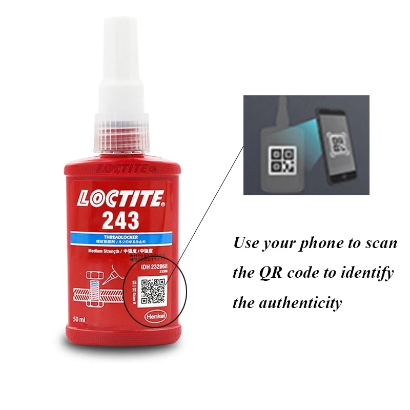 Клей с винтовым уплотнением средней прочности Loctite 243 222 272 анти-ослабляющий