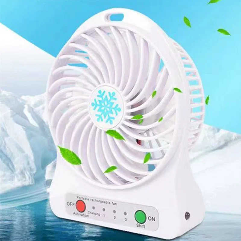

Portable Rechargeable Led Light Fan Air Cooler Mini Desk USB Fan Third Wind USB Fan HOT SALE FAN14