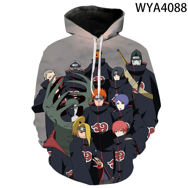 

2021 Spring and Autumn Ninja Anime Men's Women's Hoodie Print Street Hippie Clothing Long Sleeve Casual Sports Fitness Pullover