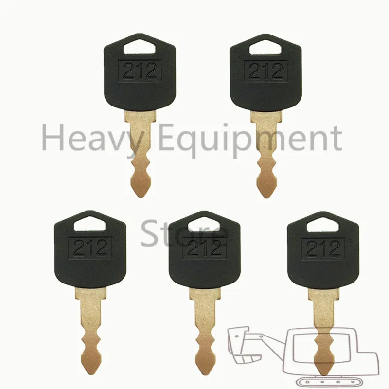 5 PCS 212 D554212 Ignition Key  fit For Various Doosan & Daewoo Forklift Models