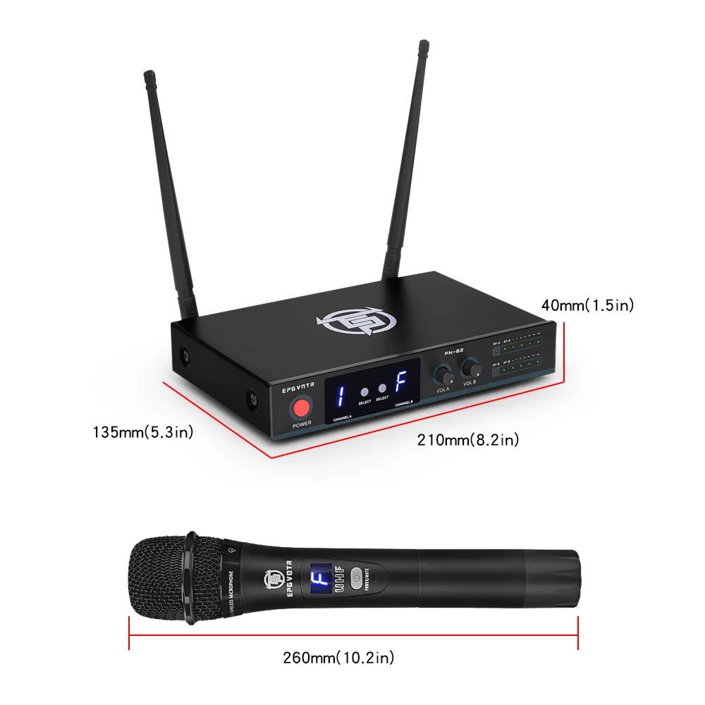 Беспроводной микрофон FN-82 UHF профессиональный ручной с регулируемой частотой