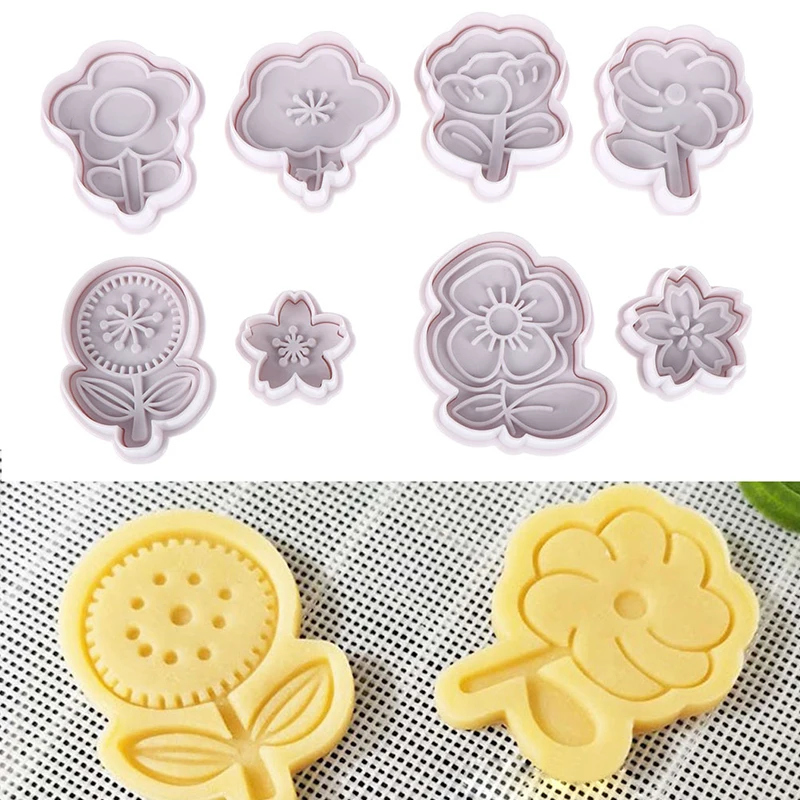 

4 шт. цветок Пластик декоративная форма для выпечки "сделай сам" Кухня инструменты для украшения торта Формы для печенья