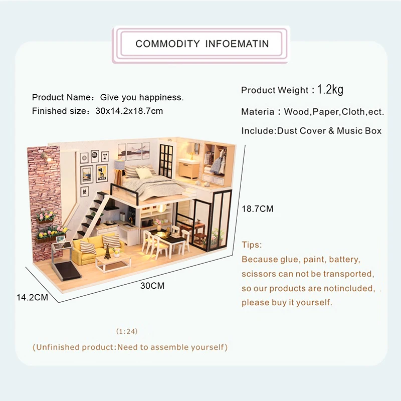 Миниатюрный Кукольный домик сделай сам модель кукольного домика игрушка пазл в