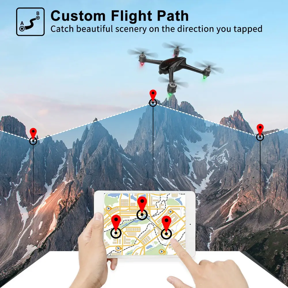 Бесщеточный Дрон JJRC X8 Квадрокоптер с GPS 5G WiFi FPV 1080P HD камера видео 30 км/ч