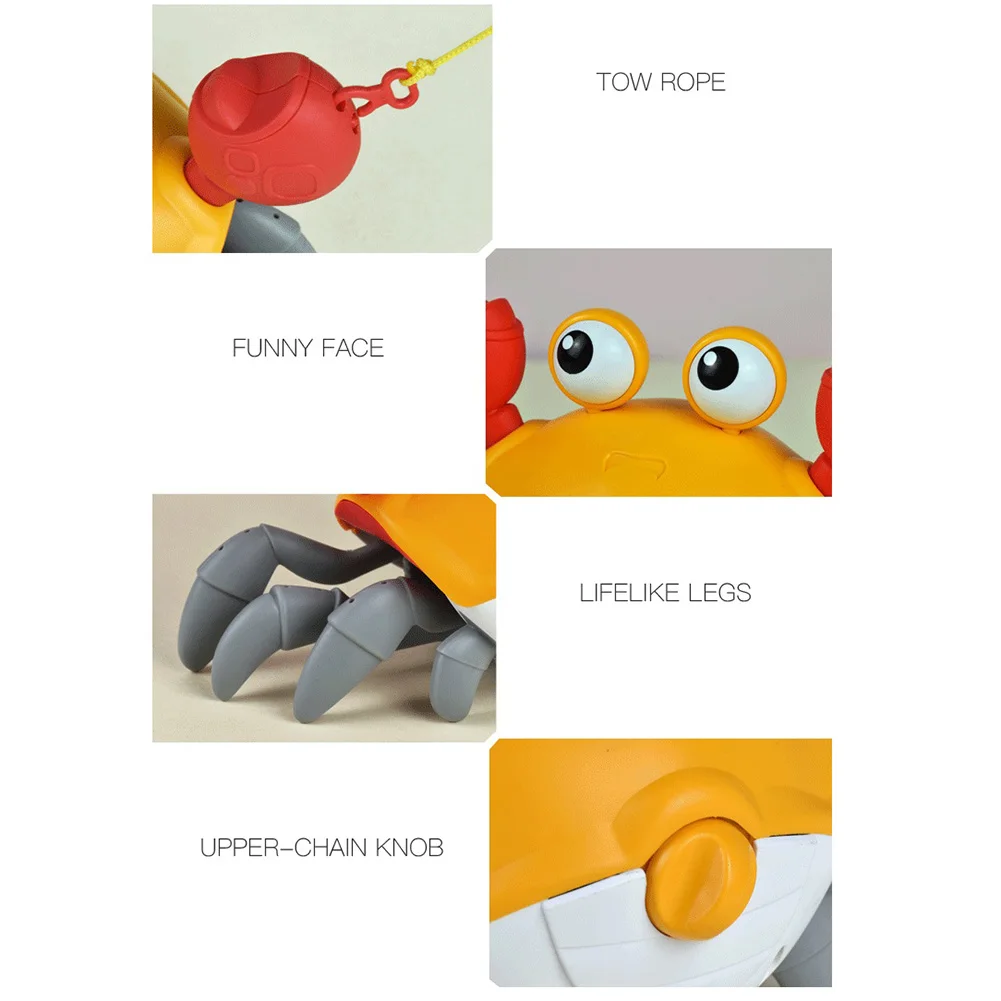 

Cartoon Baby Bath Toys Cute Swim Big Crab Cable Learning to Walk Bathtub Clockwork Toys Infant Water Classic Toy for Children