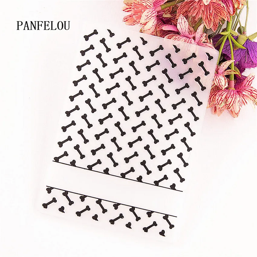 PANFELOU 10 5*14 8 Симпатичные тисненые кости пластиковые папки для скрапбукинга DIY