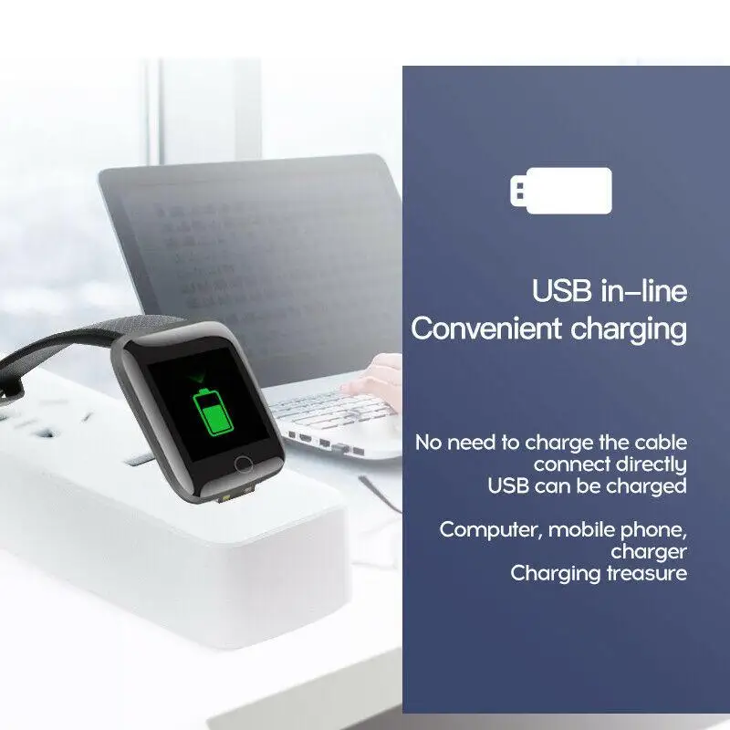 

BEESCLOVER Bluetooth Sports Smart Wristband Bracelet Heart Rate Blood Pressure Smart Watch Monitor Waterproof Fitness Tracker