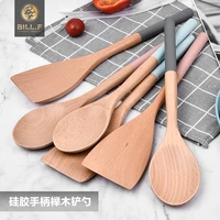kitchen beech shovel spoonsilicone heat resistant handle high end beech wood strong and durable cooking tools