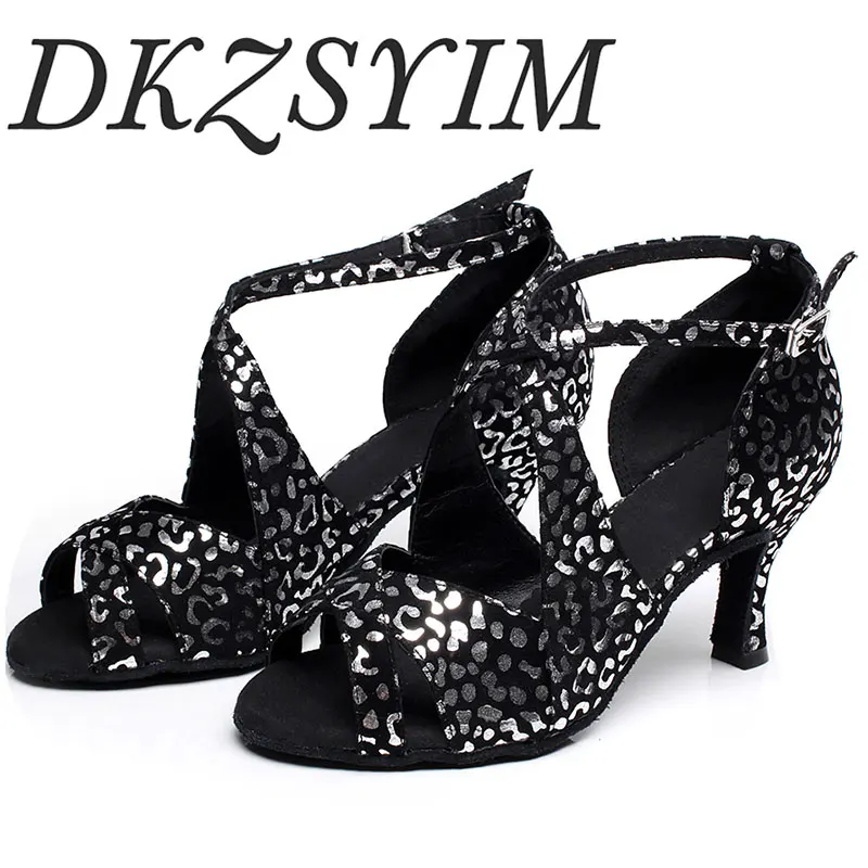 Обувь для бальных танцев DKZSYIM женские замшевые сандалии с принтом помещений