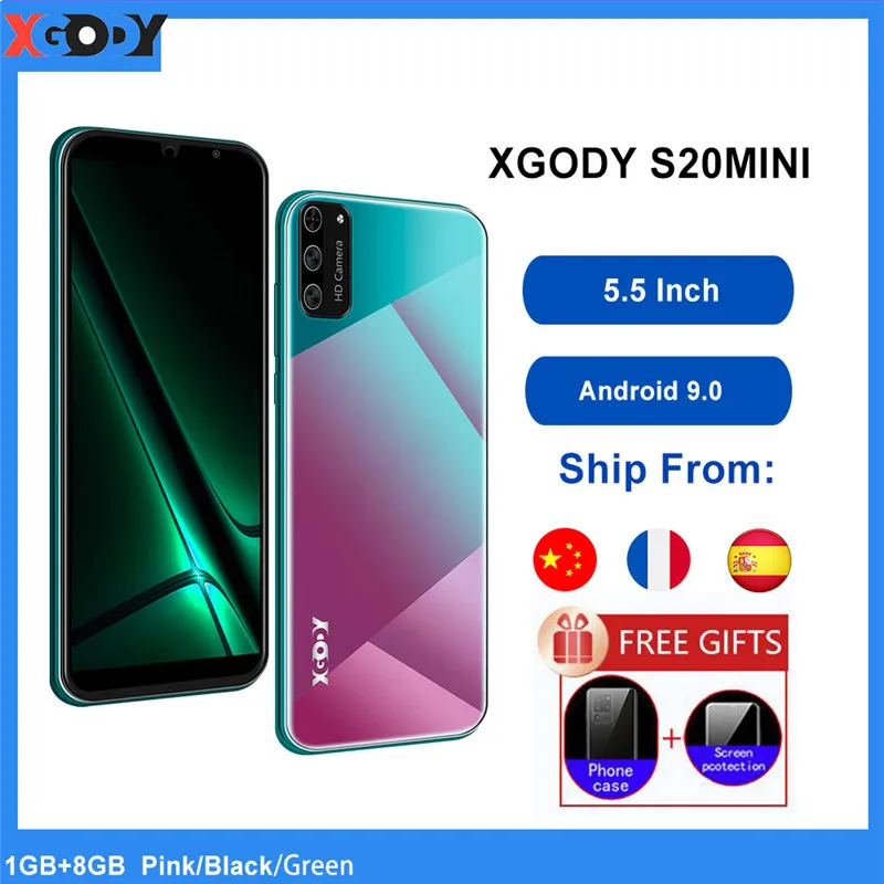 XGODY Смартфон Android 9 0 5 &quot18:9 полный экран мобильный телефон с двумя sim картами 1 ГБ 8