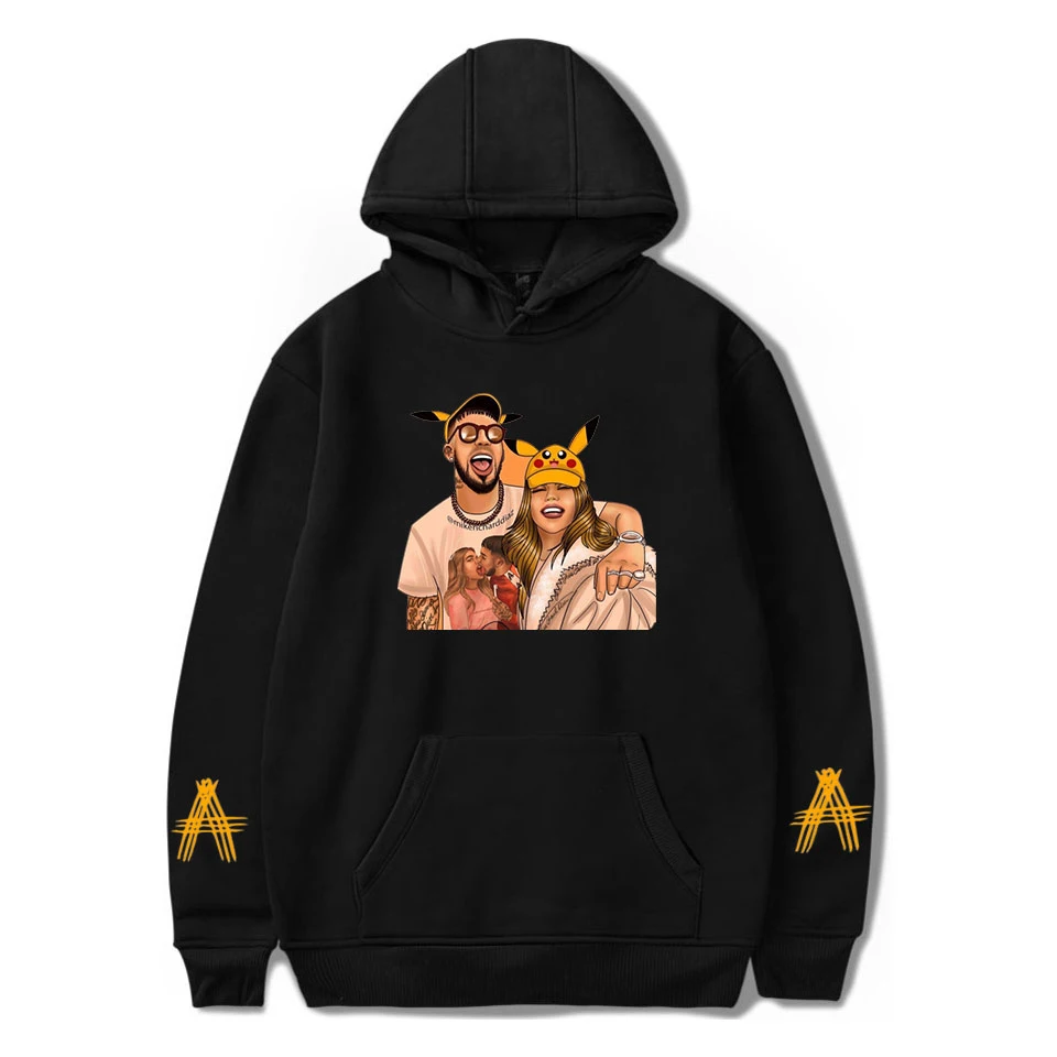 Anuel AA Стиль Знаменитостей уличная Толстовка зима осень для мужчин/женщин хип хоп пуловер с длинным рукавом негабаритных толстовки