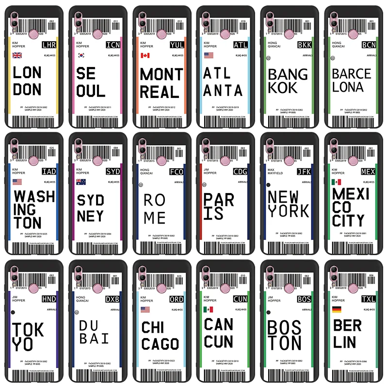 Лидер продаж: город авиабилетов ярлык Печатный Чехол для мобильного телефона Huawei