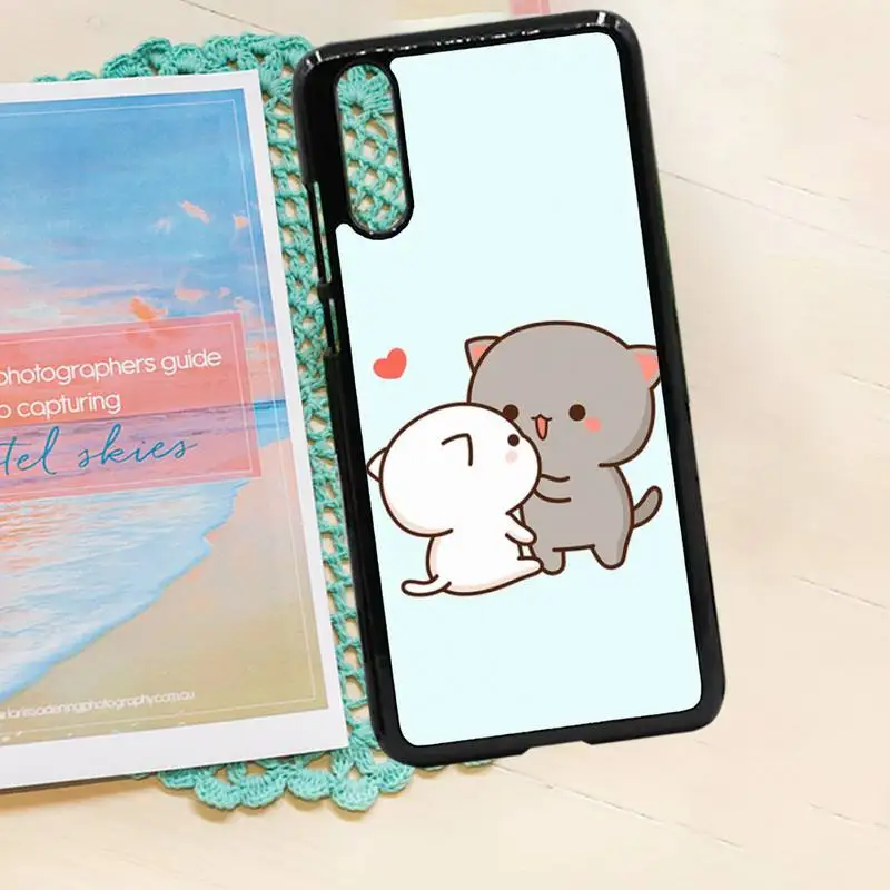 

Peach Cat cute Cartoon high quality Anti-fall Phone Case PC for iPhone 11 12 pro XS MAX 8 7 6 6S Plus X 5S SE 2020 XR