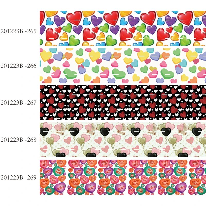 

Valentine's Day grosgrain ribbon printed love heart pattern (50 yards/lot) New arrival 16mm 22mm 25mm