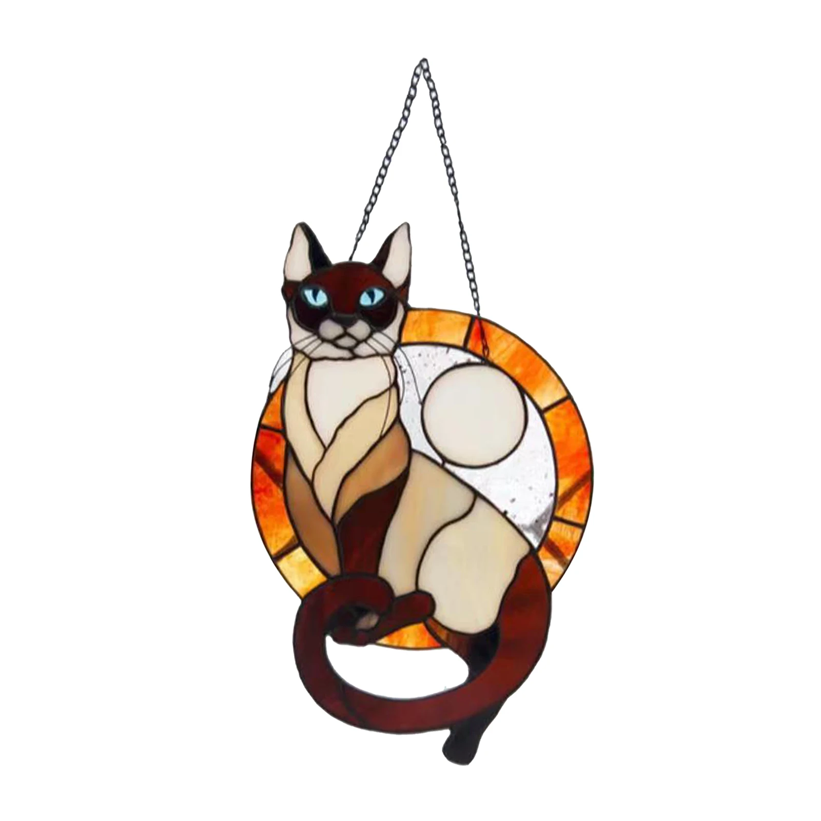 

Acrylic Cat Suncatcher with ing Chain, Glass ing Ornament Garden Yard Outdoor Patio Apartment Figurine Sun Catcher
