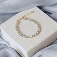 natural labradorit bead bracelet women handmade jewelry 14k gold filled not fade chain charm small bead adjustable bracelet