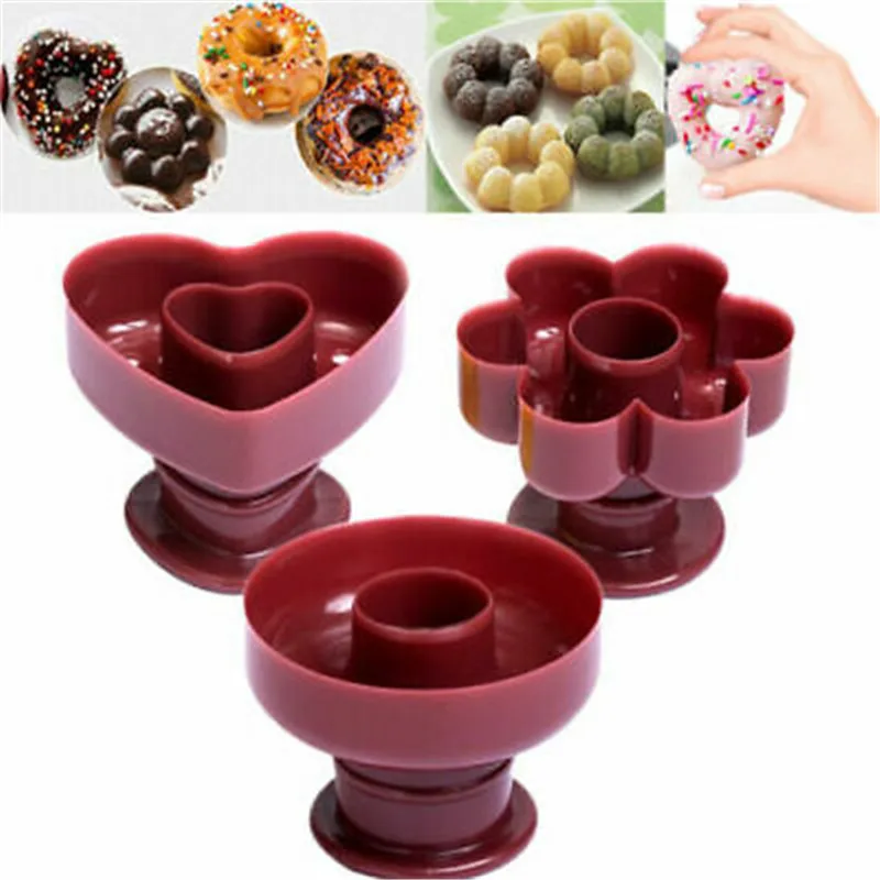 

Convenient Practical Shape Donut Maker Cookies Cutter Pastry Pudding Cake Decor DIY Silicone Mold Mould Tool Home Bakeware