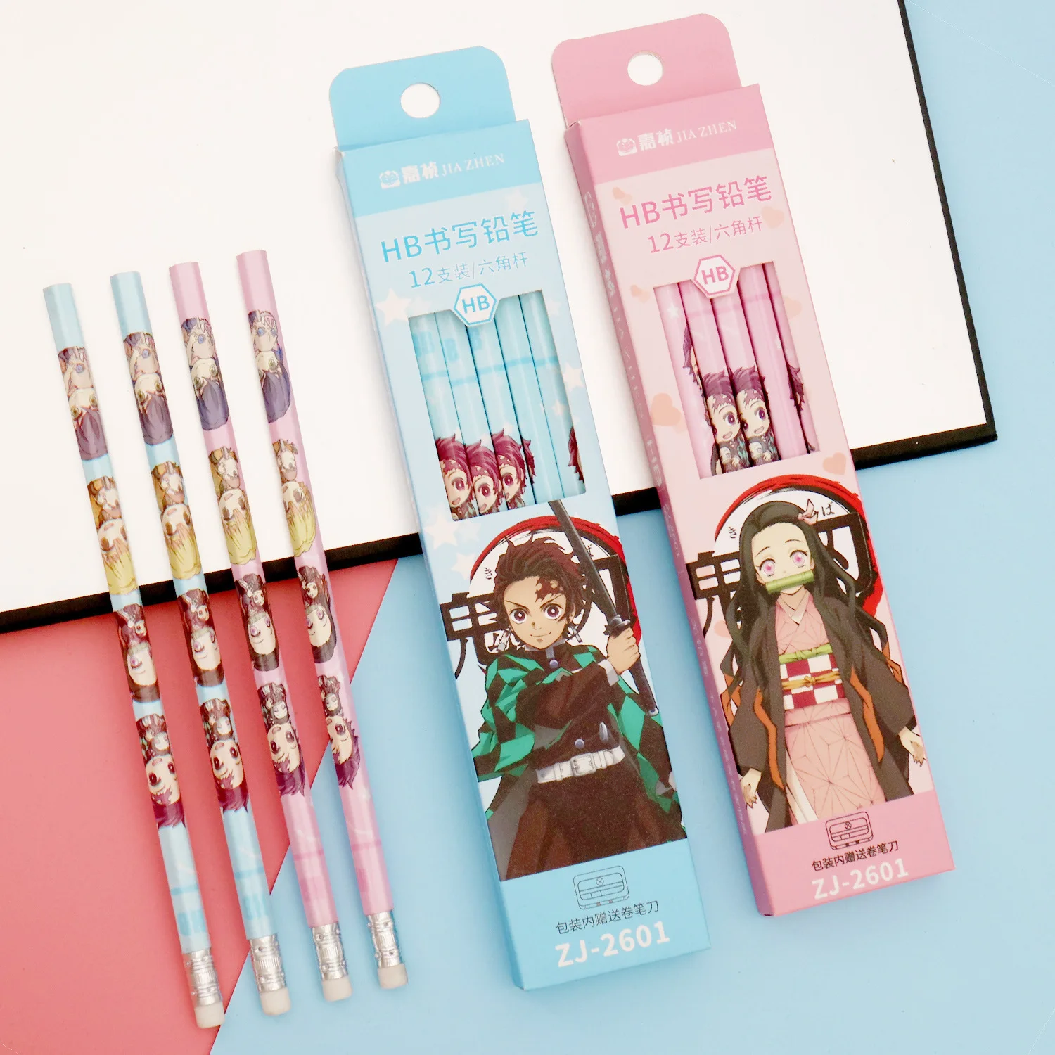 Карандаши 12 шт./компл. аниме убийца демонов Kimetsu No Yaiba HB карандаши Kawaii Мультяшные