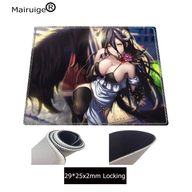 290x250x2MM Mairuige Япония персонаж аниме Overlord сексуальные девушки персонажи резиновый коврик для мыши Противоскользящий запирающийся край клавиатуры коврик настольный коврик большой коврик для мыши - Цвет: 290x250x2MM